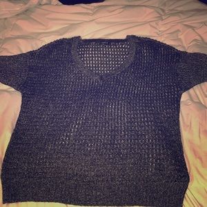 Black and silver “net-like” sweater